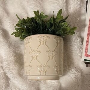 Cream and Green Faux Floral Accents